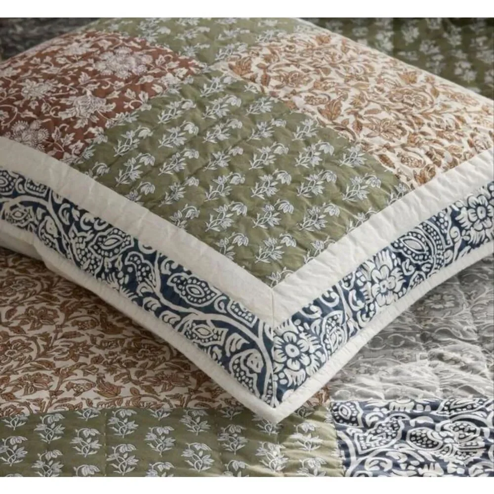 New Company Store Cotton Deepti Patchwork Quilted Multi Cotton Sham, Standard